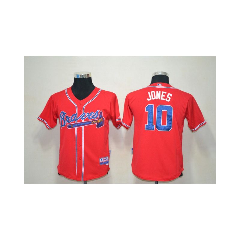 Cheap Chipper Jones Braves Youth Jersey From China #10 Red