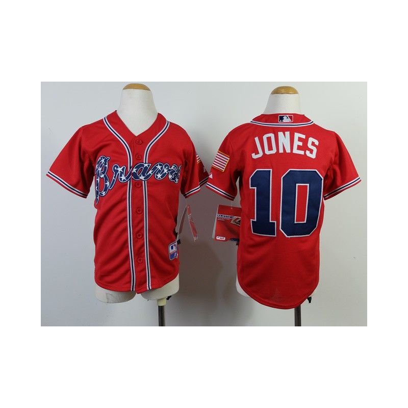 Cheap Chipper Jones Braves Youth Jersey From China #10 Red 2014