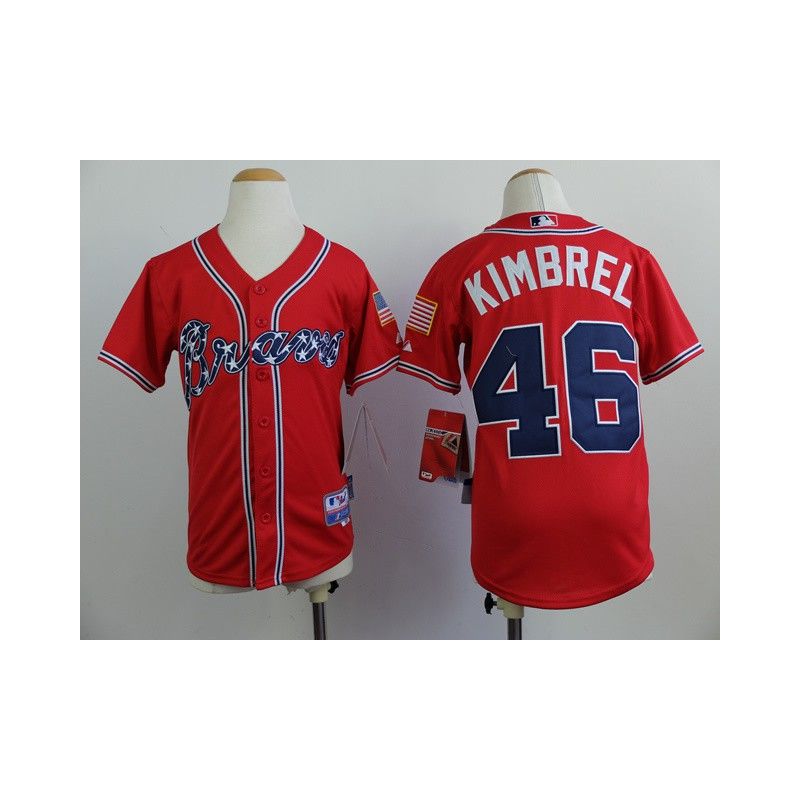 Cheap Craig Kimbrel Braves Youth Jersey From China #46 Red 2014