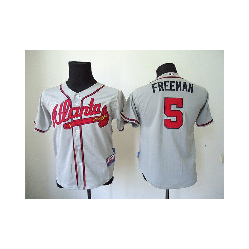 Cheap Freddie Freeman Braves Youth Jersey From China #5 Grey