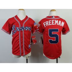 Cheap Freddie Freeman Braves Youth Jersey From China #5 Red 2014