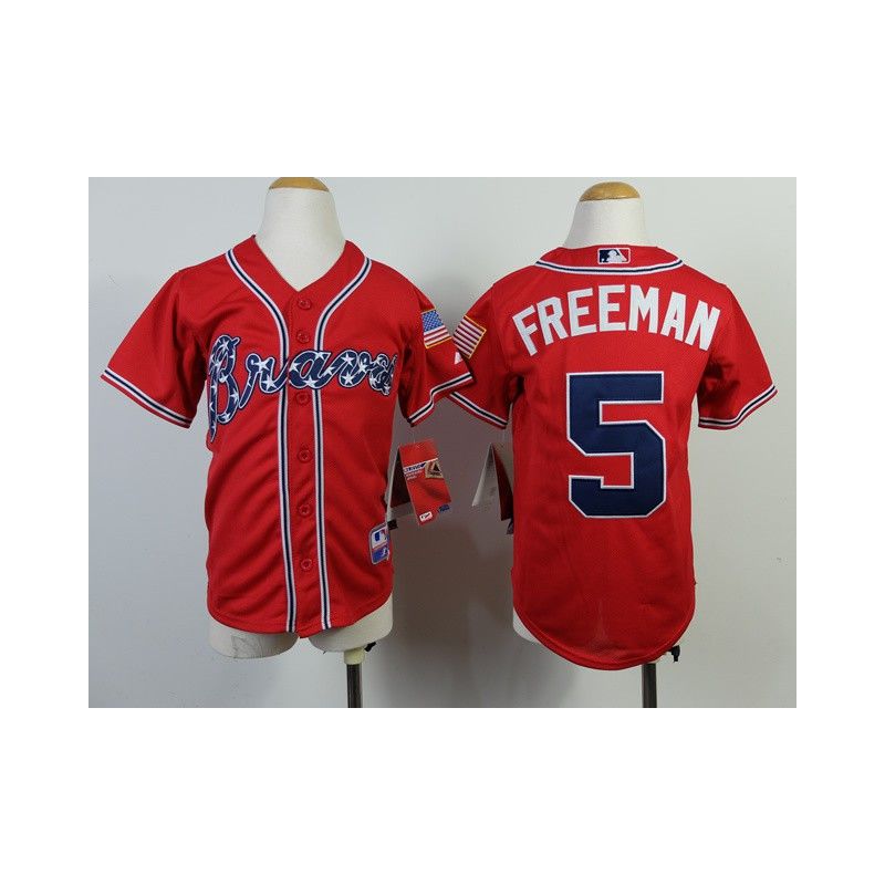 Cheap Freddie Freeman Braves Youth Jersey From China #5 Red 2014