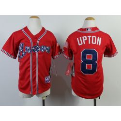 Cheap Justin Upton Braves Youth Jersey From China #8 Red 2014