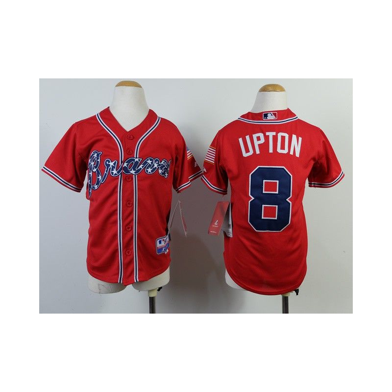 Cheap Justin Upton Braves Youth Jersey From China #8 Red 2014