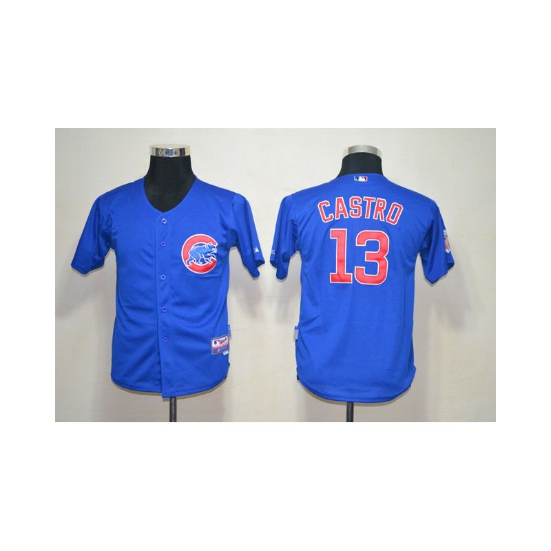 Cheap Starlin Castro Cubs Youth Jersey From China #13 Blue