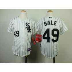 Cheap Chris Sale White Sox Youth Jersey From China #49 White Black Stripe