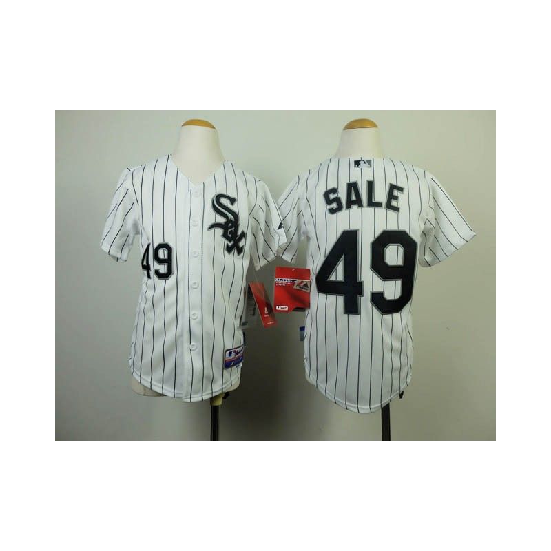 Cheap Chris Sale White Sox Youth Jersey From China #49 White Black Stripe