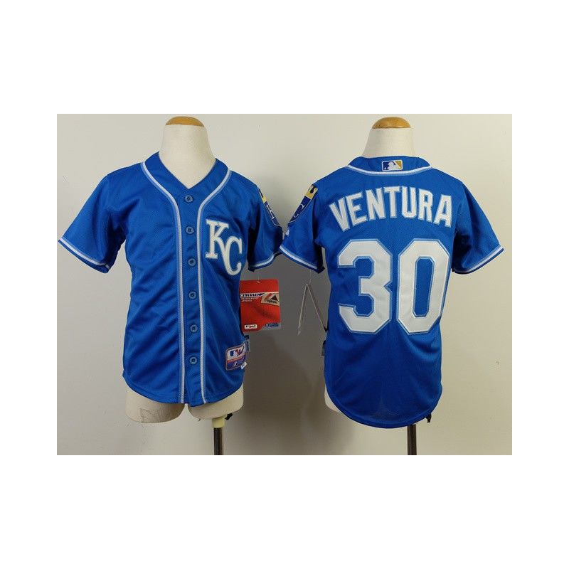 Cheap Yordano Ventura Royals Youth Jersey From China #30 Blue 2014 new