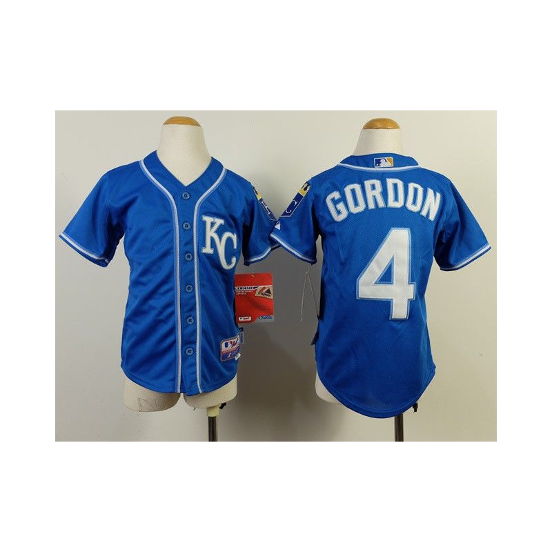 Cheap Alex Gordon Royals Youth Jersey From China #4 Blue 2014 new