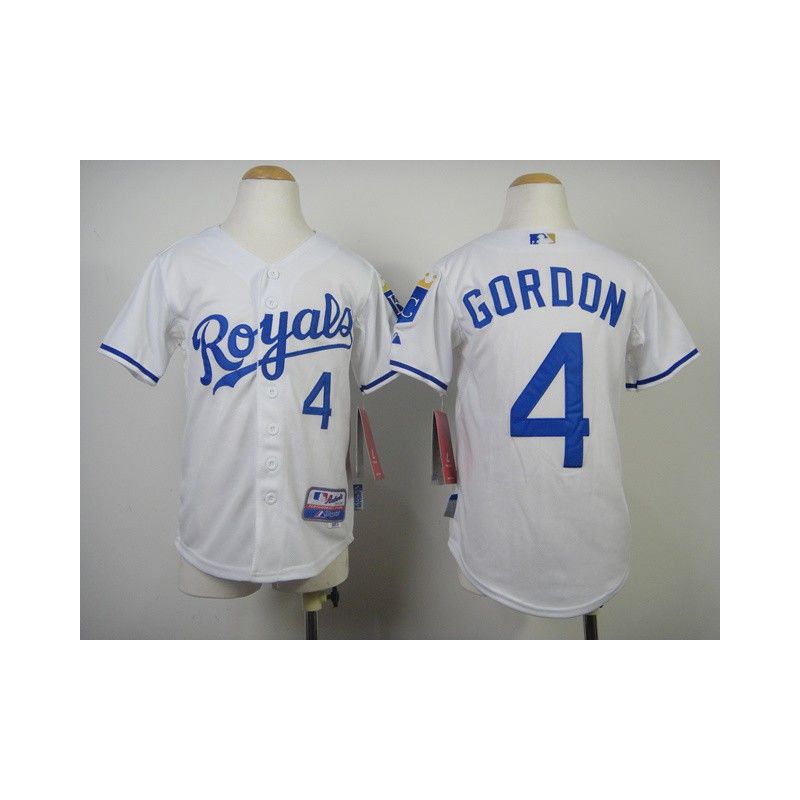 Cheap Alex Gordon Royals Youth Jersey From China #4 White