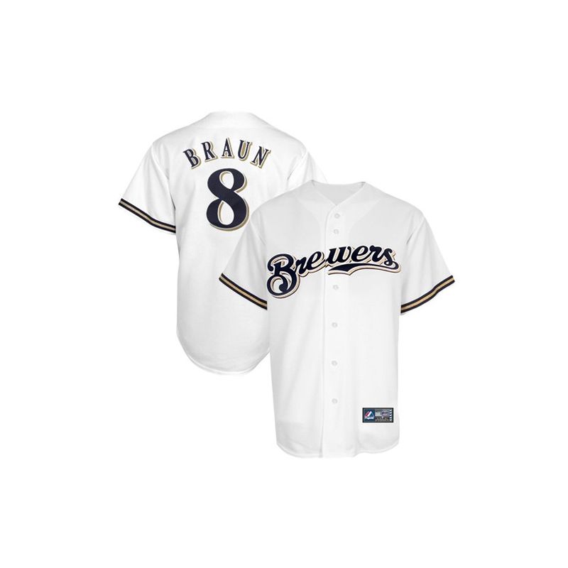 Cheap Ryan Braun Brewers Youth Jersey From China #8 White Cheap Ryan Braun Brewers Youth Jersey From China #8 White