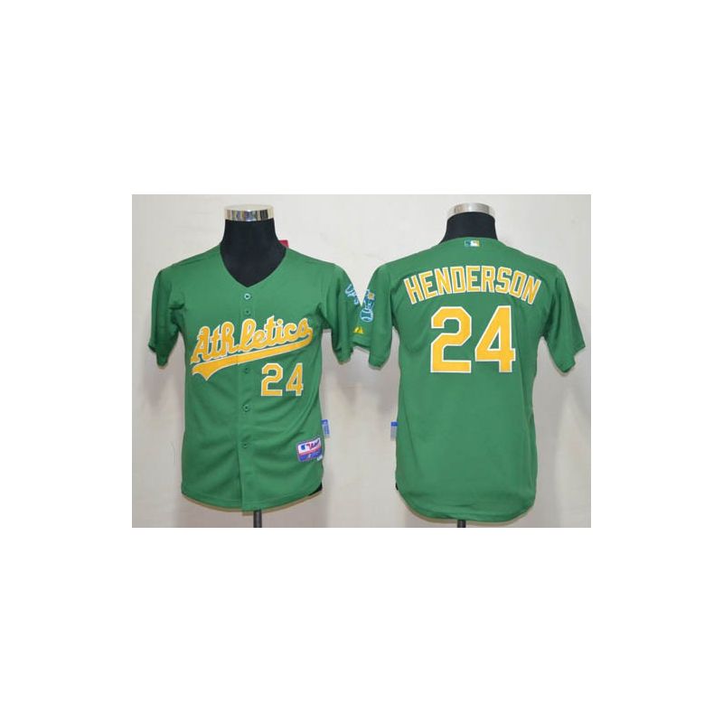 Cheap Rickey Henderson Athletics Youth Jersey From China #24 Green