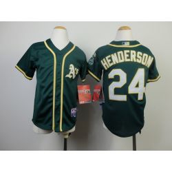 Cheap Rickey Henderson Athletics Youth Jersey From China #24 Green 2014 new