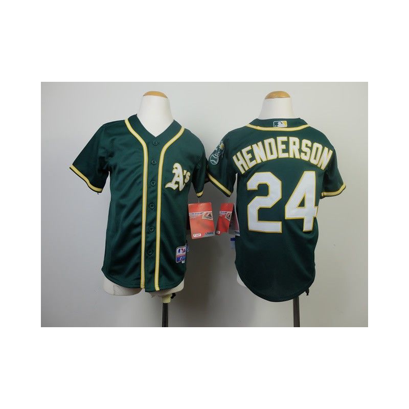 Cheap Rickey Henderson Athletics Youth Jersey From China #24 Green 2014 new