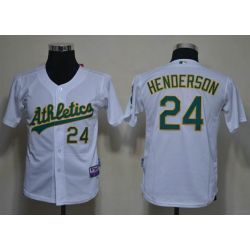 Cheap Rickey Henderson Athletics Youth Jersey From China #24 White