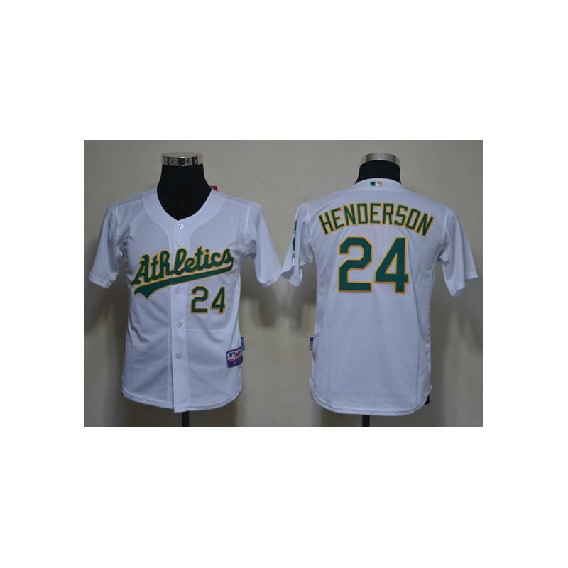 Cheap Rickey Henderson Athletics Youth Jersey From China #24 White