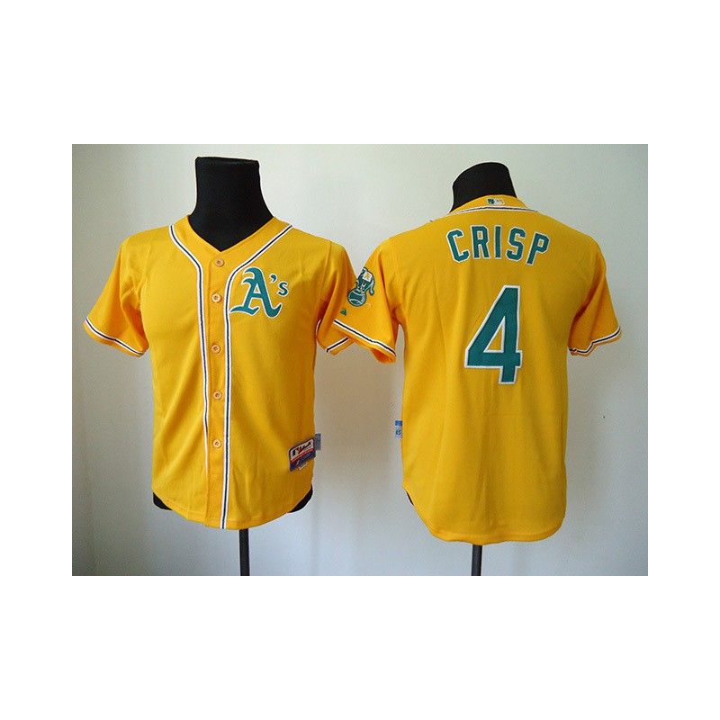 Cheap Coco Crisp Athletics Youth Jersey From China #4 Yellow