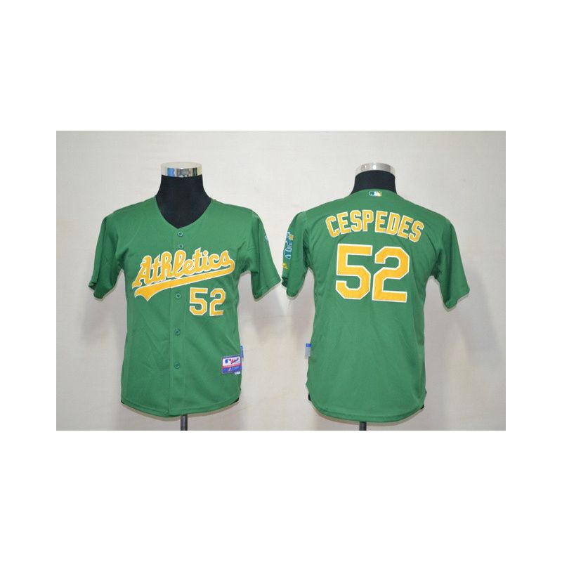 Cheap Yoenis Cespedes Athletics Youth Jersey From China #52 Green