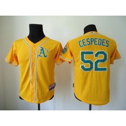 Cheap Yoenis Cespedes Athletics Youth Jersey From China #52 Yellow