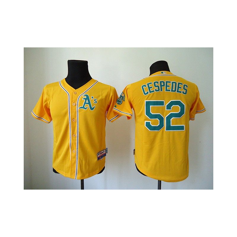 Cheap Yoenis Cespedes Athletics Youth Jersey From China #52 Yellow