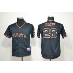 Cheap Buster Posey Giants Youth Jersey From China #28 Black