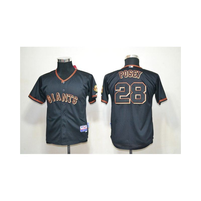 Cheap Buster Posey Giants Youth Jersey From China #28 Black