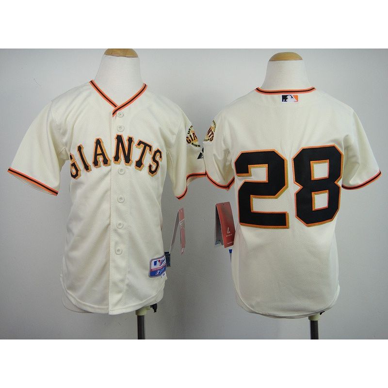 Cheap Buster Posey Giants Youth Jersey From China #28 Cream