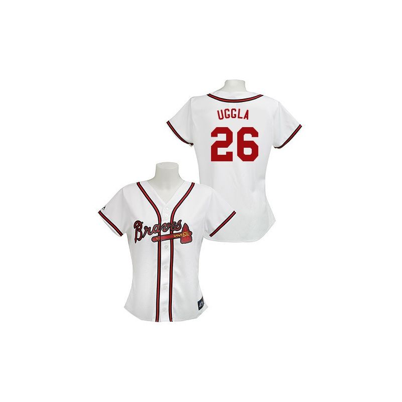 Cheap Dan Uggla Braves Woman Jersey From China #26 White