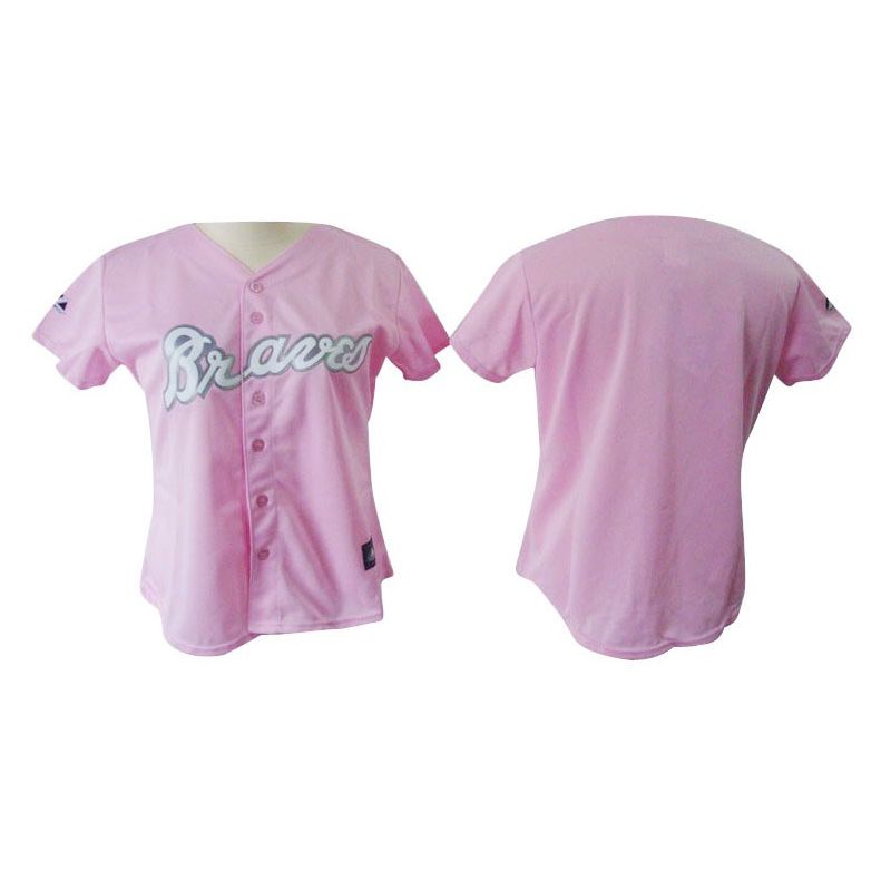 Cheap Braves Woman Jersey From China Pink Blank