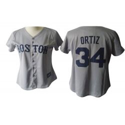 Cheap David Ortiz Red Sox Woman Jersey From China #34 Grey