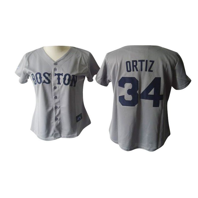 Cheap David Ortiz Red Sox Woman Jersey From China #34 Grey Cheap David Ortiz Red Sox Woman Jersey From China #34 Grey