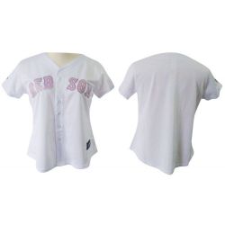 Cheap Red Sox Woman Jersey From China White Pink number Blank