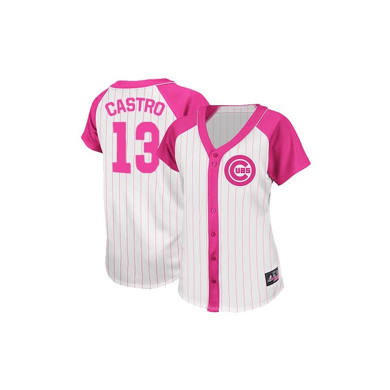 Cheap Starlin Castro Cubs Woman Jersey From China #13 Pink Splash Fashion