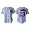 Cheap Starlin Castro Cubs Woman Jersey From China #13 White Blue Strip