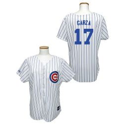 Cheap Matt Garza Cubs Woman Jersey From China #17 White Blue Strip