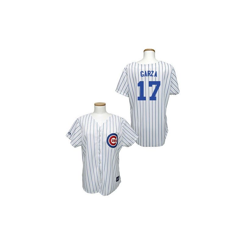 Cheap Matt Garza Cubs Woman Jersey From China #17 White Blue Strip