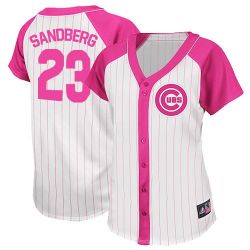 Cheap Ryne Sandberg Cubs Woman Jersey From China #23 Pink Splash Fashion