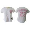 Cheap Ryne Sandberg Cubs Woman Jersey From China #23 White Pink strip