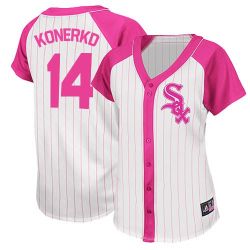 Cheap Paul Konerko White Sox Woman Jersey From China #14 Pink Splash Fashion