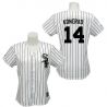 Cheap Paul Konerko White Sox Woman Jersey From China #14 White Black Strip