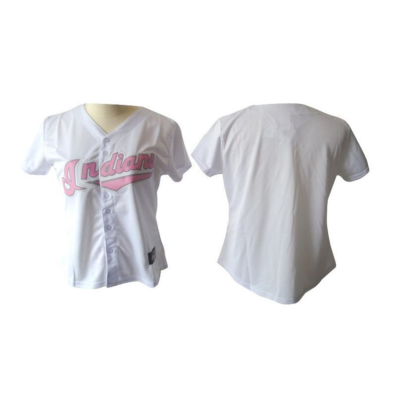 Cheap Indians Woman Jersey From China White Pink number Blank Cheap Indians Woman Jersey From China White Pink number Blank