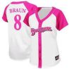 Cheap Ryan Braun Brewers Woman Jersey From China #8 Pink Splash Fashion