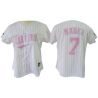 Cheap Joe Mauer Twins Woman Jersey From China #7 White Pink Strip