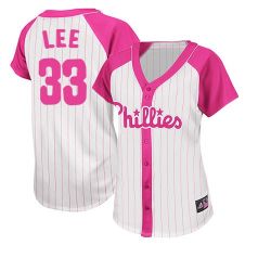 Cheap Cliff Lee Phillies Woman Jersey From China #33 Pink Splash Fashion