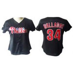 Cheap Roy Halladay Phillies Woman Jersey From China #34 Black