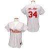 Cheap Roy Halladay Phillies Woman Jersey From China #34 White Red Strip