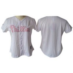 Cheap Phillies Woman Jersey From China White Pink Strip Blank