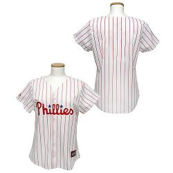 Cheap Phillies Woman Jersey From China White Red Strip Blank