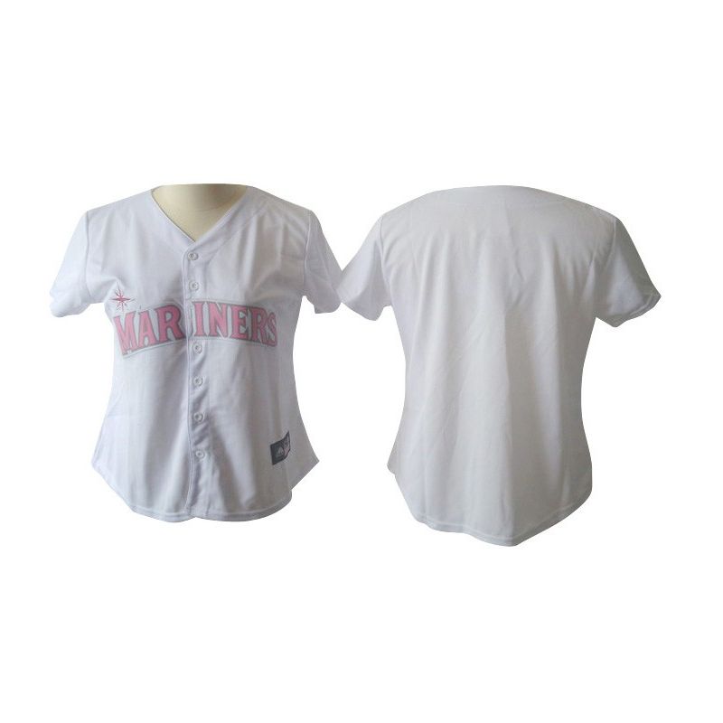 Cheap Mariners Woman Jersey From China White Pink number Blank