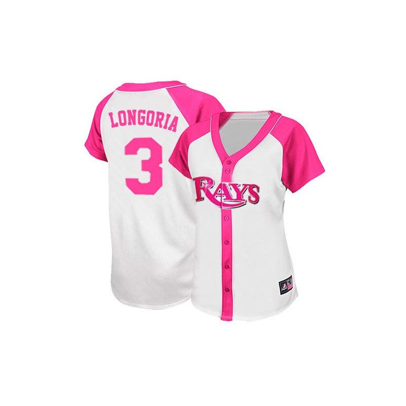 Cheap Evan Longoria Rays Woman Jersey From China #3 Pink Splash Fashion